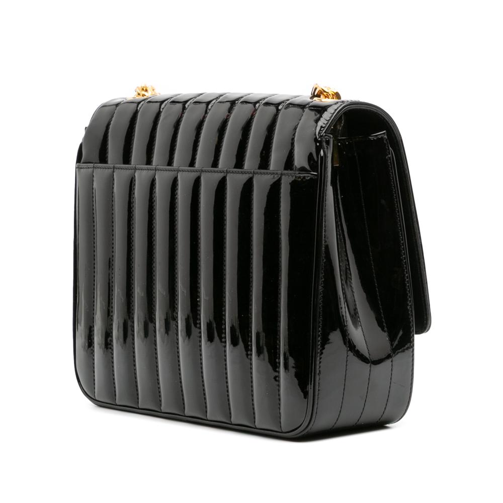 Saint Laurent B Saint Laurent Black Patent Leather Leather Large Patent Vicky Crossbody Italy