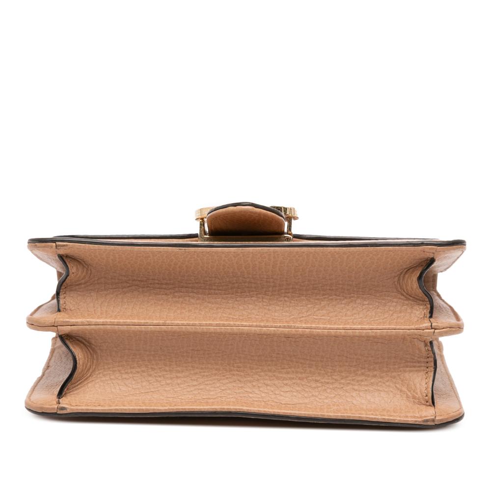 Gucci B Gucci Brown Beige Calf Leather Small Dollar skin Interlocking G Crossbody Italy