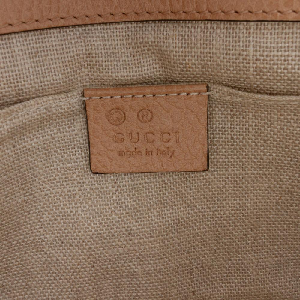 Gucci B Gucci Brown Beige Calf Leather Small Dollar skin Interlocking G Crossbody Italy