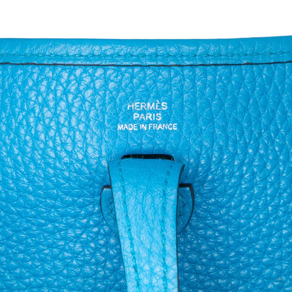 Hermès AB Hermès Blue Calf Leather Clemence Evelyne TPM 16 France