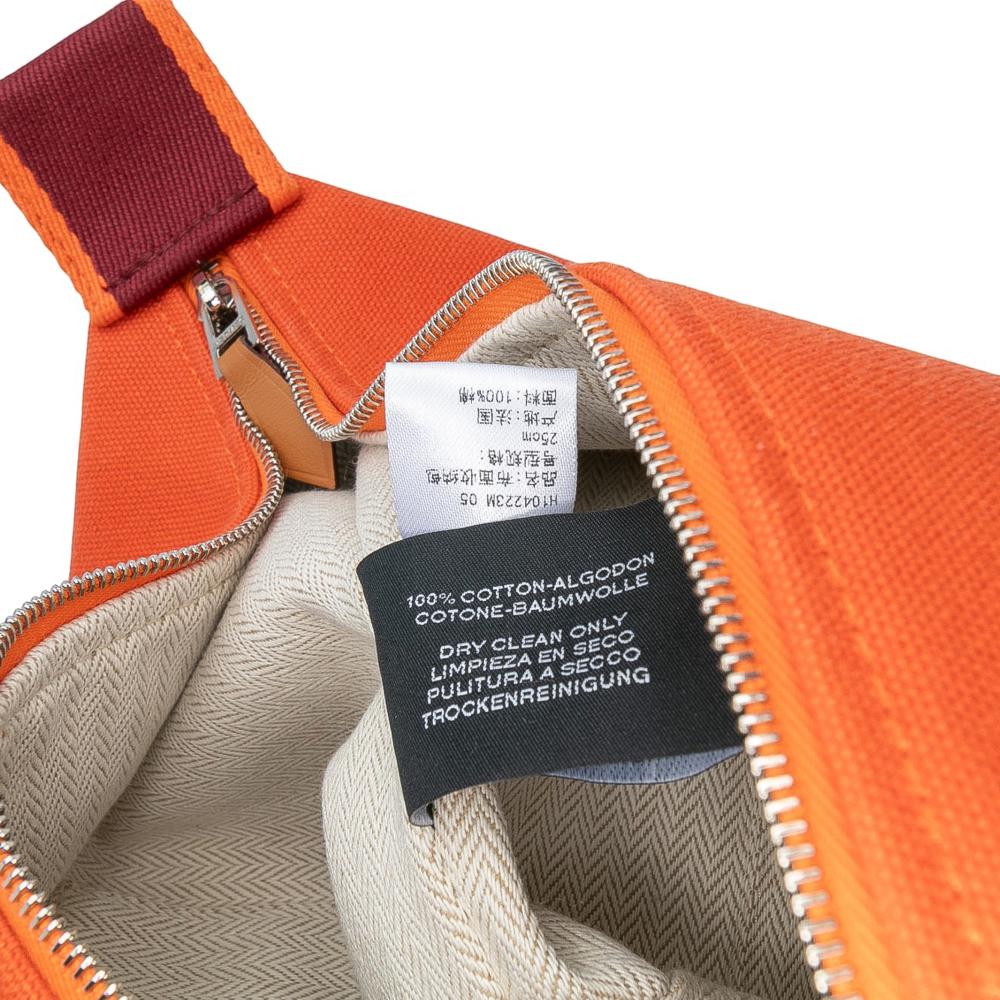Hermès AB Hermès Orange with Red Dark Red Canvas Fabric Large Toile Bride A Brac Case France