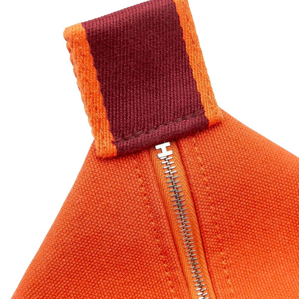 Hermès AB Hermès Orange with Red Dark Red Canvas Fabric Large Toile Bride A Brac Case France