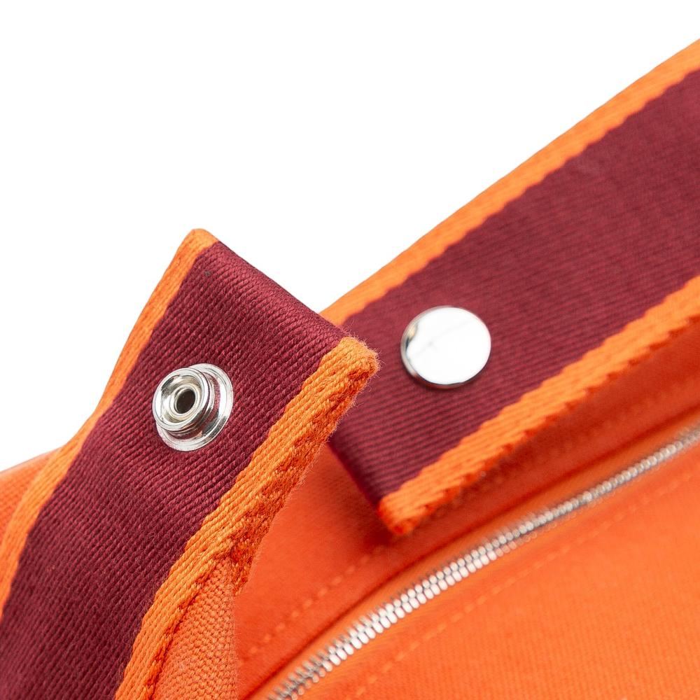 Hermès AB Hermès Orange with Red Dark Red Canvas Fabric Large Toile Bride A Brac Case France