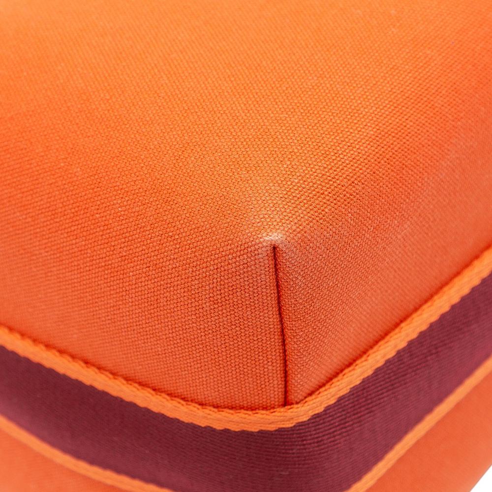 Hermès AB Hermès Orange with Red Dark Red Canvas Fabric Large Toile Bride A Brac Case France