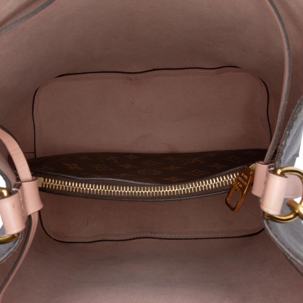 Louis Vuitton B Louis Vuitton Brown with Pink Light Pink Monogram Canvas Fabric Monogram Neonoe MM France