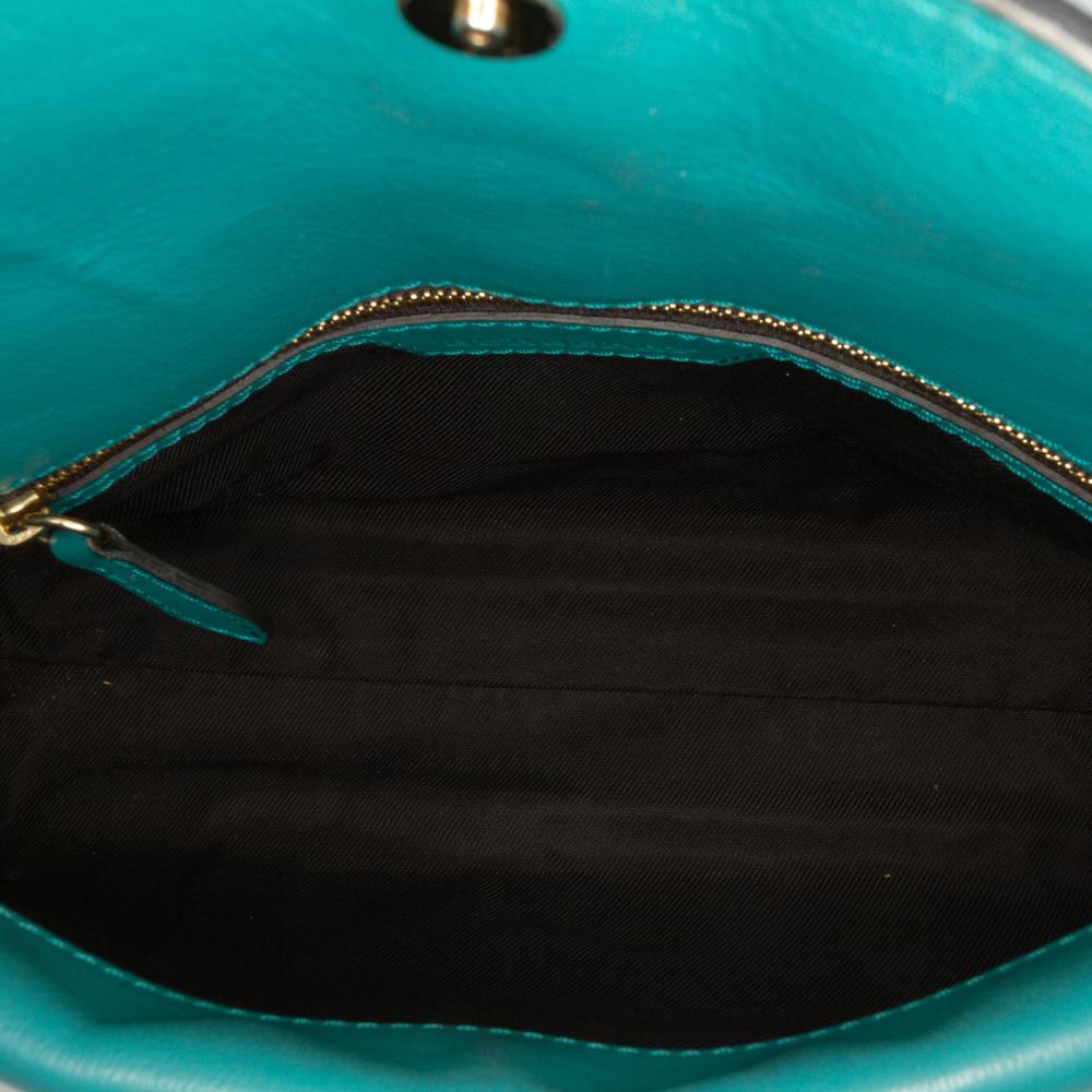 Burberry B Burberry Brown Beige with Blue Turquoise Canvas Fabric Haymarket Check Leah Crossbody Italy