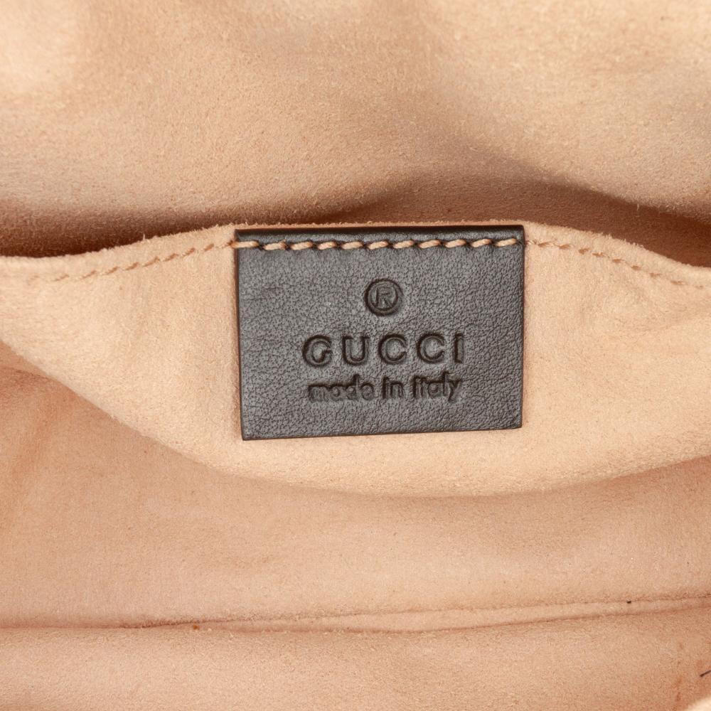 Gucci B Gucci Black Calf Leather GG Marmont Matelasse Animalier Belt Bag Italy