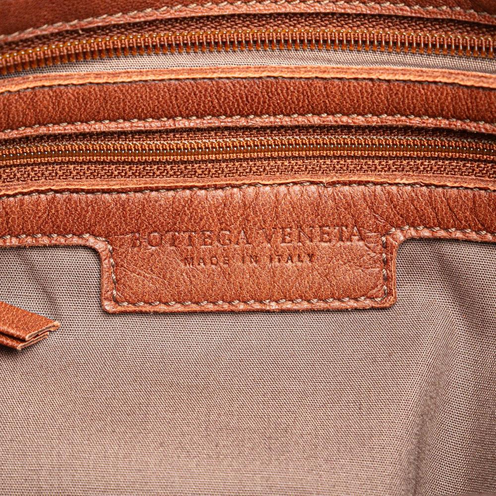 Bottega Veneta B Bottega Veneta Brown Nappa Leather Leather Intrecciato Trimmed Nappa Crossbody Italy