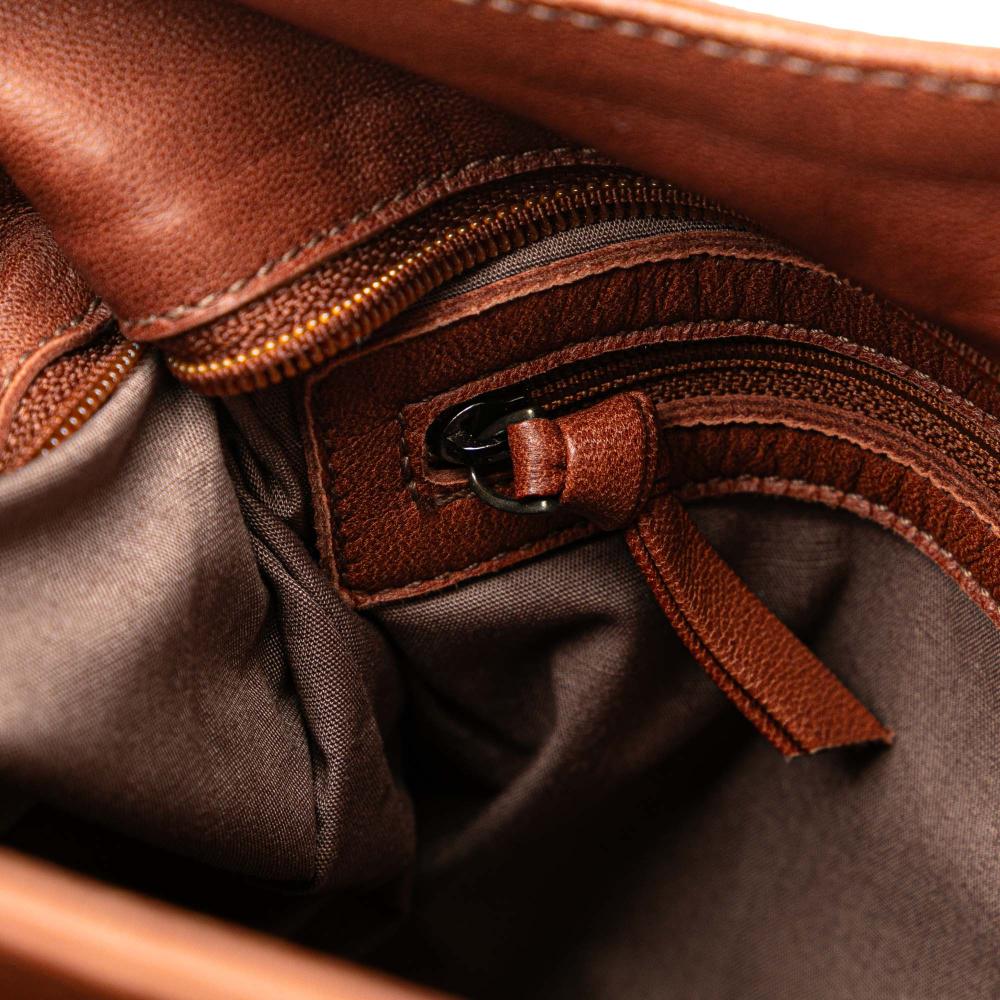 Bottega Veneta B Bottega Veneta Brown Nappa Leather Leather Intrecciato Trimmed Nappa Crossbody Italy