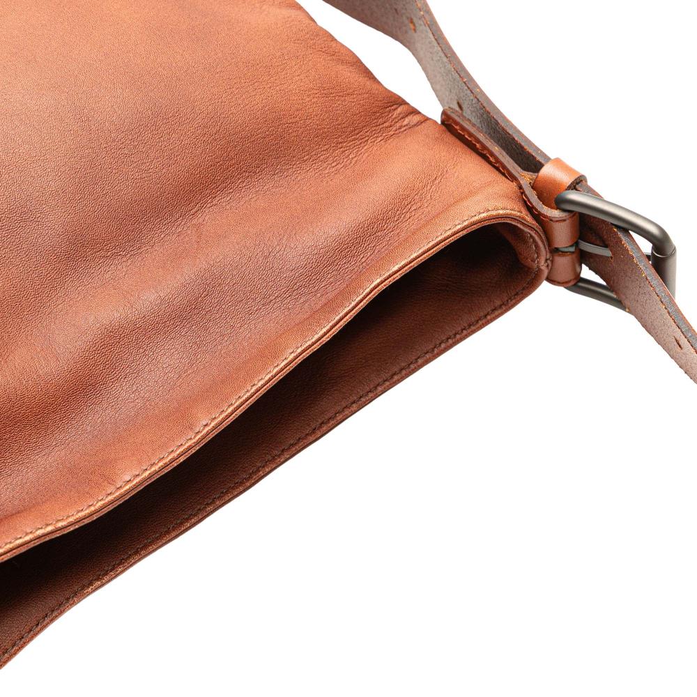 Bottega Veneta B Bottega Veneta Brown Nappa Leather Leather Intrecciato Trimmed Nappa Crossbody Italy