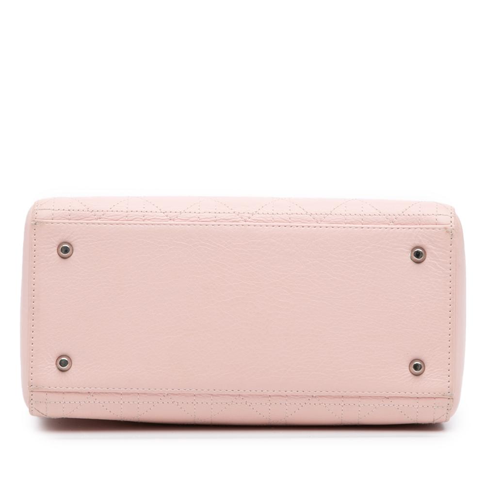 Christian Dior B Dior Pink Light Pink Calf Leather Medium skin Cannage Stitched Lady Dior Italy