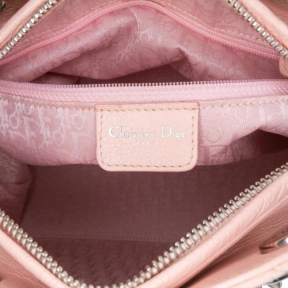 Christian Dior B Dior Pink Light Pink Calf Leather Medium skin Cannage Stitched Lady Dior Italy