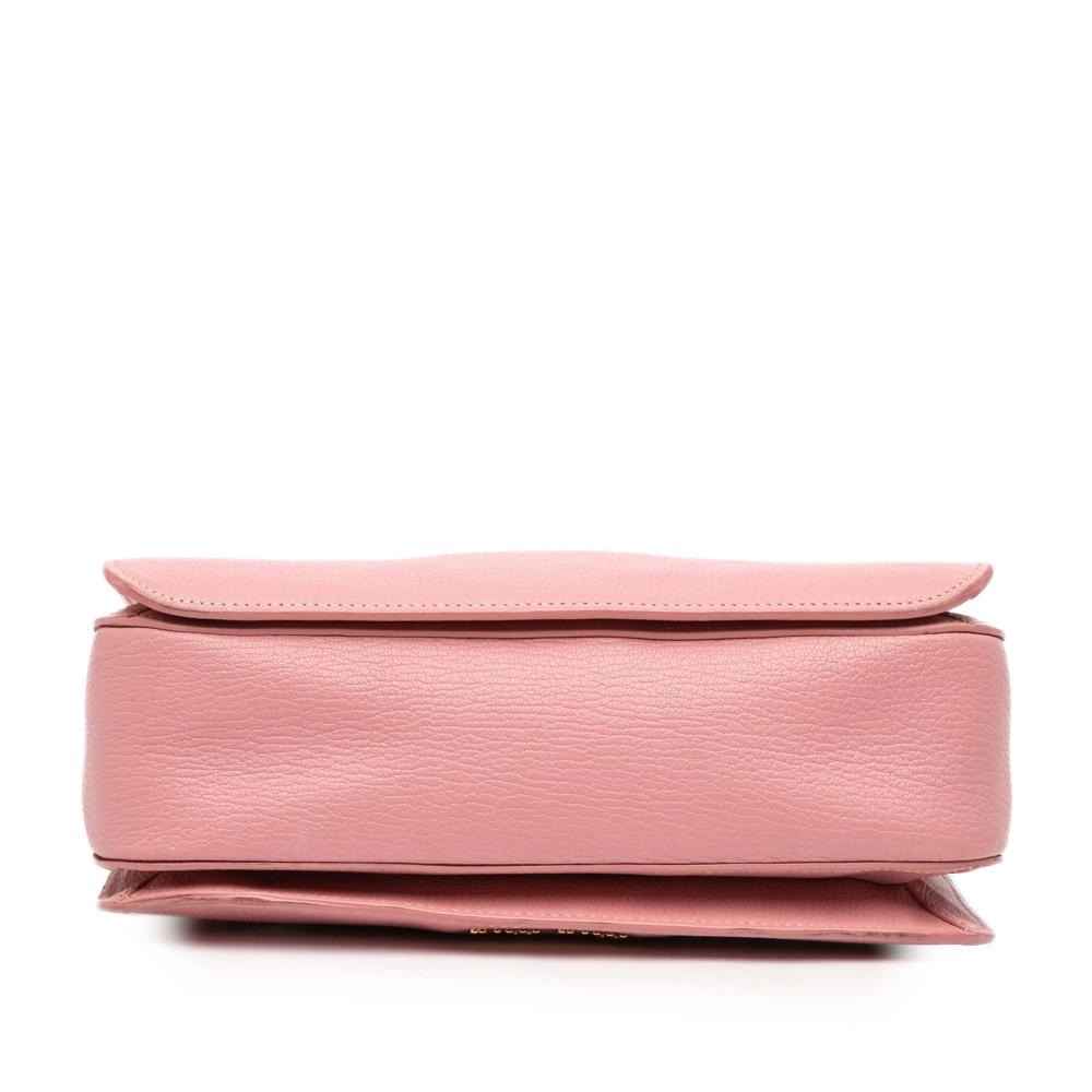 Miu Miu B Miu Miu Pink Goatskin Leather Madras Satchel Turkey