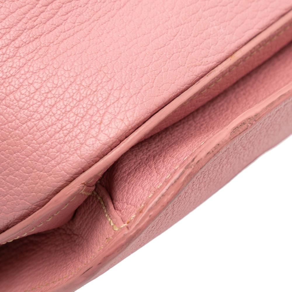 Miu Miu B Miu Miu Pink Goatskin Leather Madras Satchel Turkey