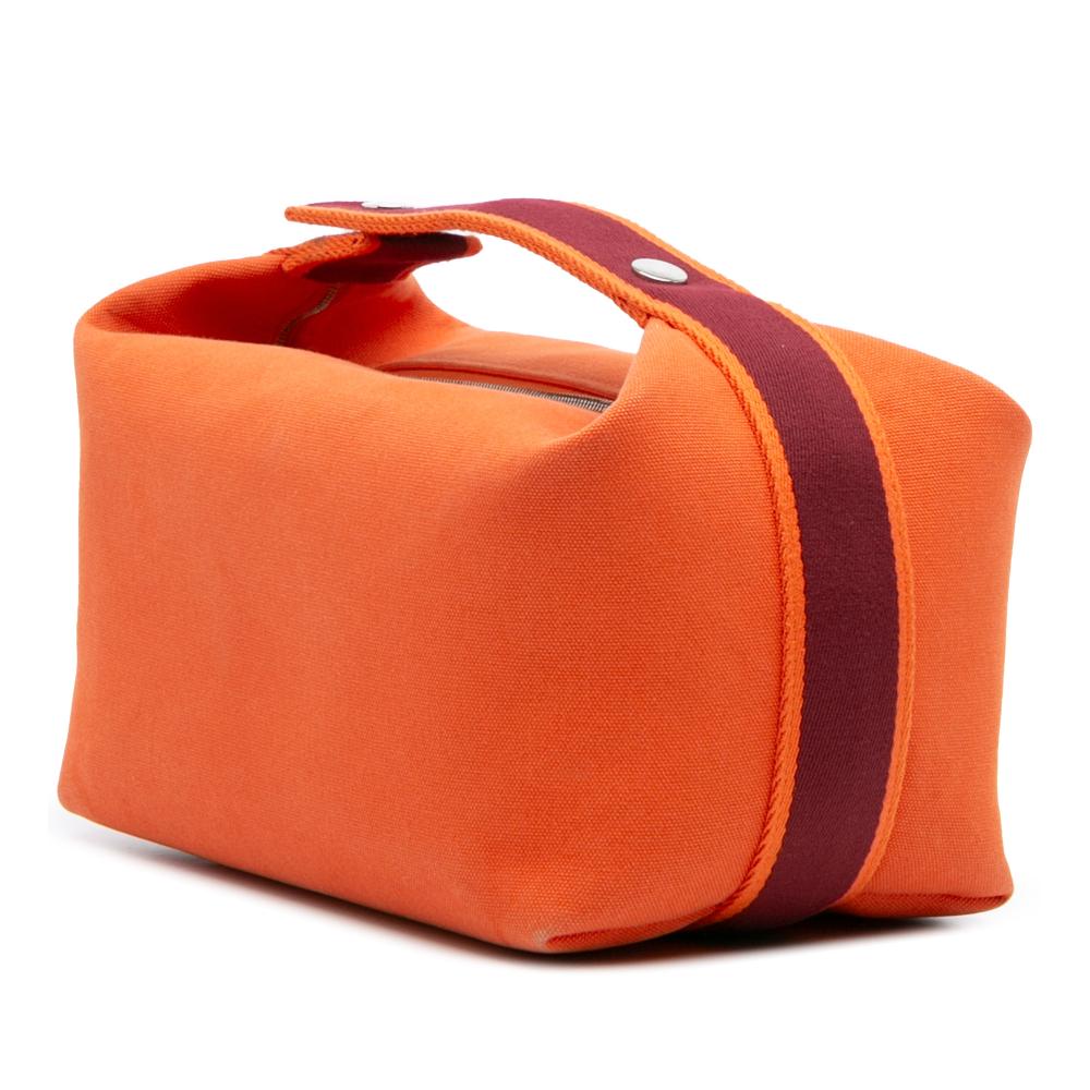 Hermès B Hermès Orange with Red Dark Red Canvas Fabric Large Toile Bride A Brac Case France