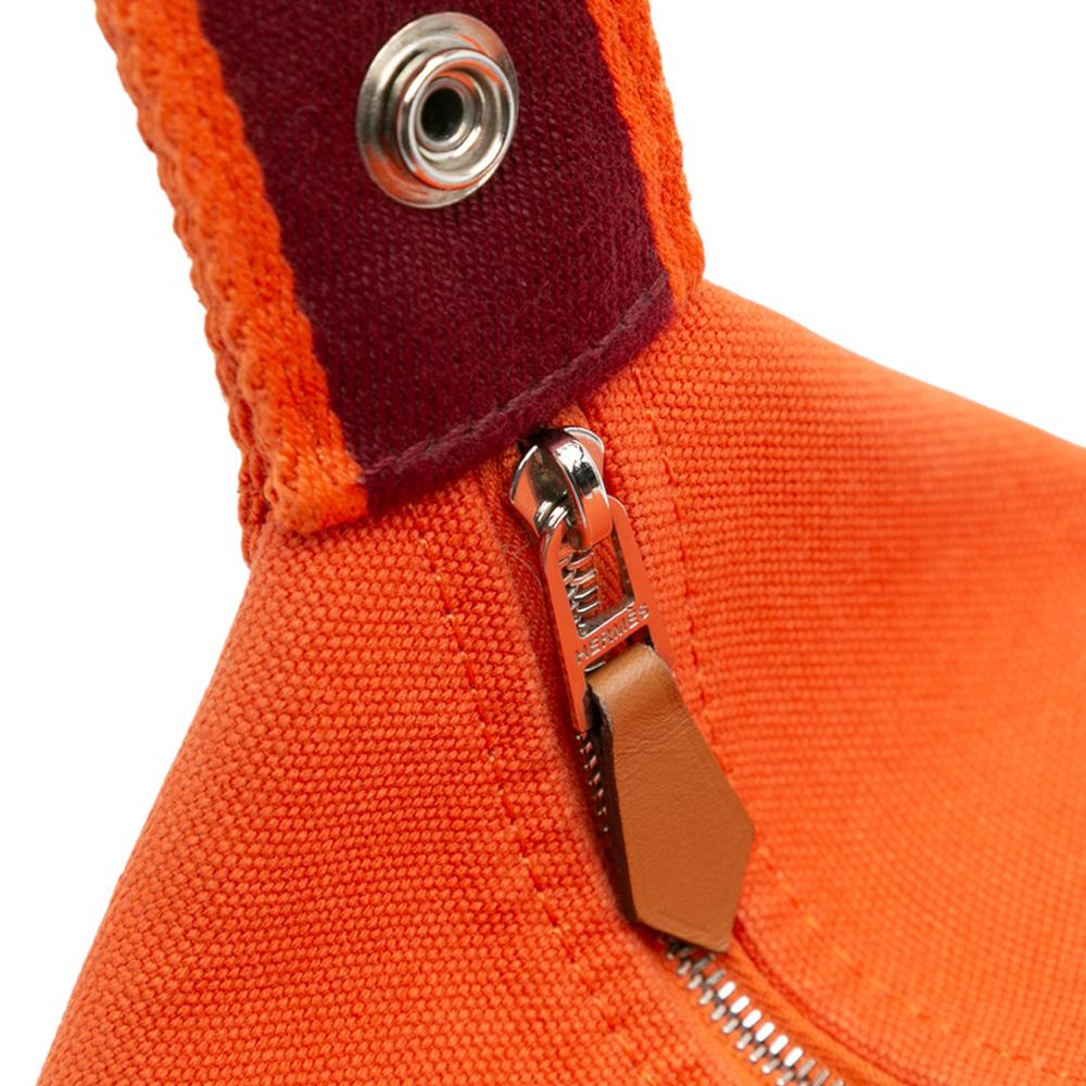 Hermès B Hermès Orange with Red Dark Red Canvas Fabric Large Toile Bride A Brac Case France