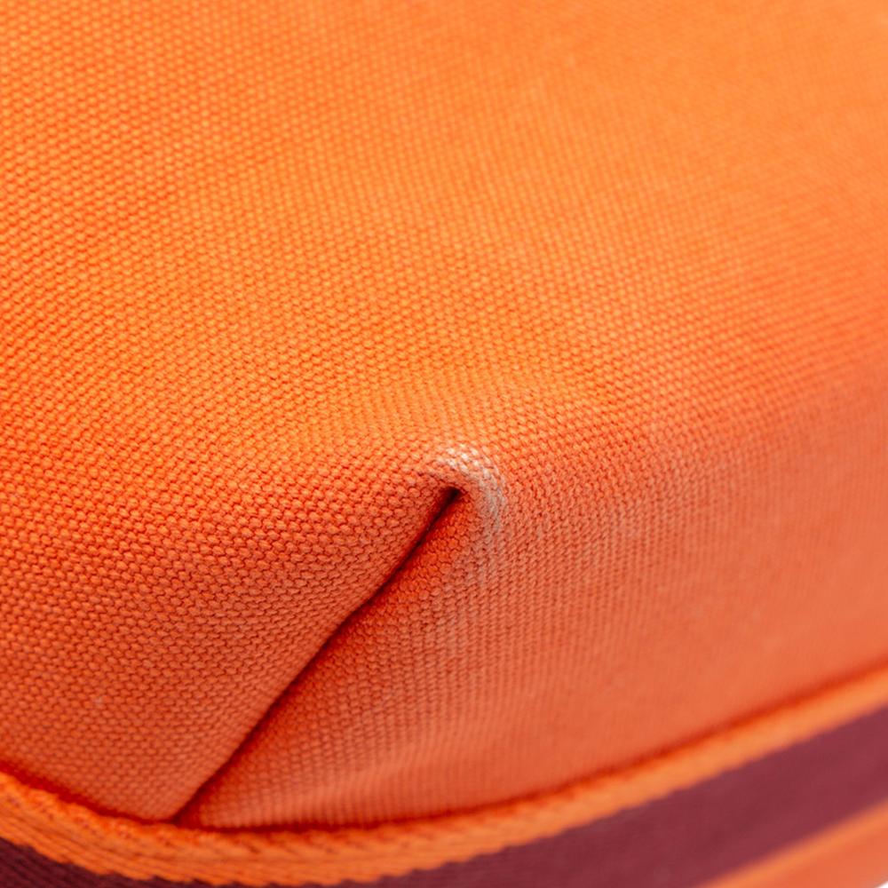Hermès B Hermès Orange with Red Dark Red Canvas Fabric Large Toile Bride A Brac Case France