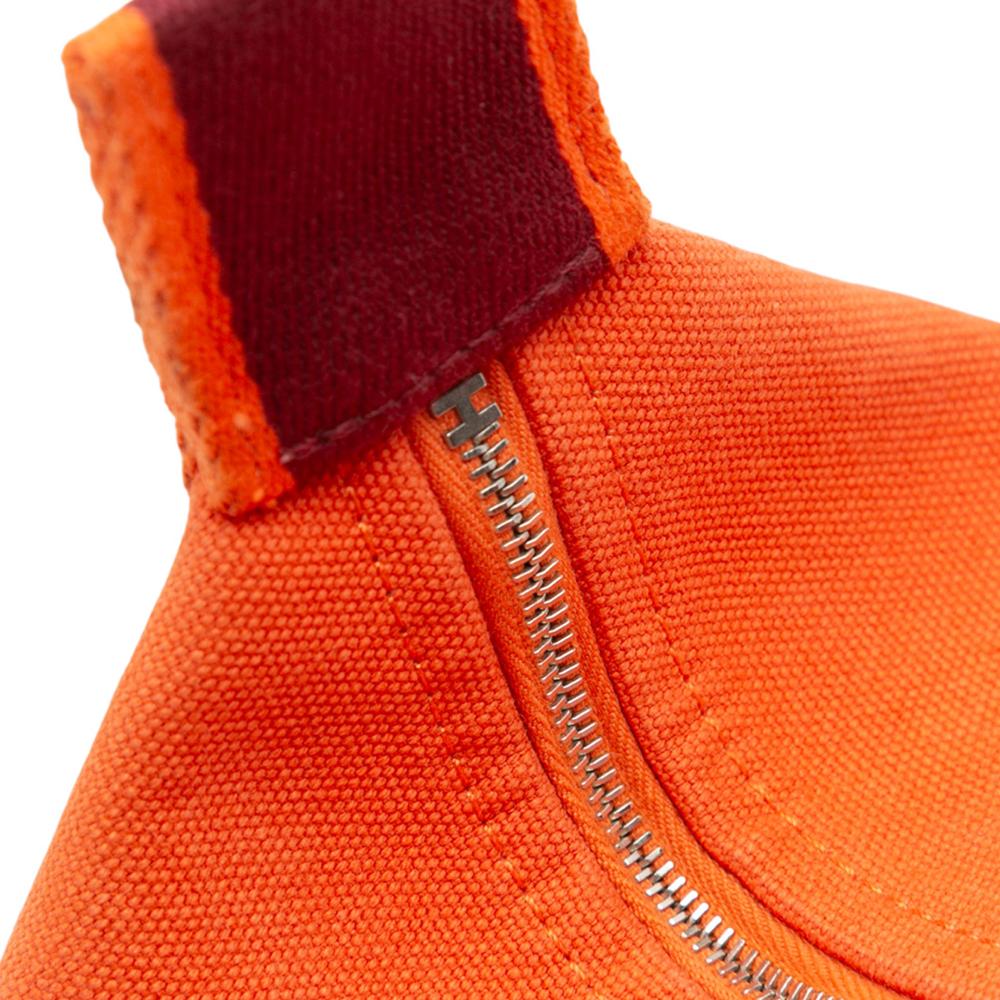 Hermès B Hermès Orange with Red Dark Red Canvas Fabric Large Toile Bride A Brac Case France