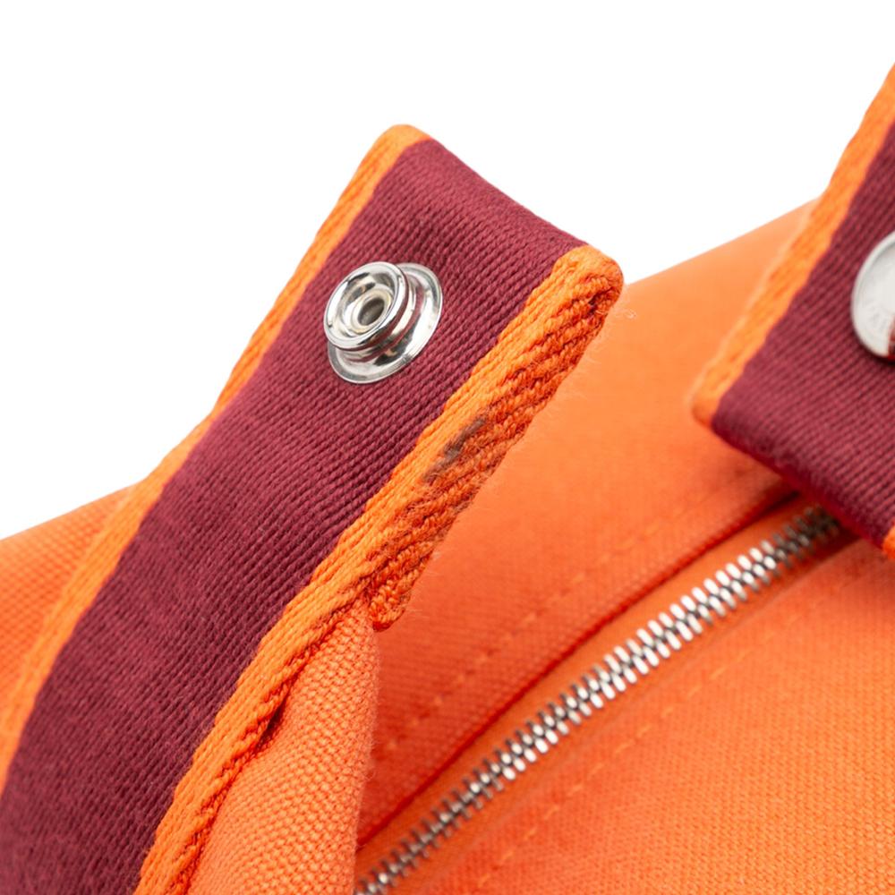 Hermès B Hermès Orange with Red Dark Red Canvas Fabric Large Toile Bride A Brac Case France