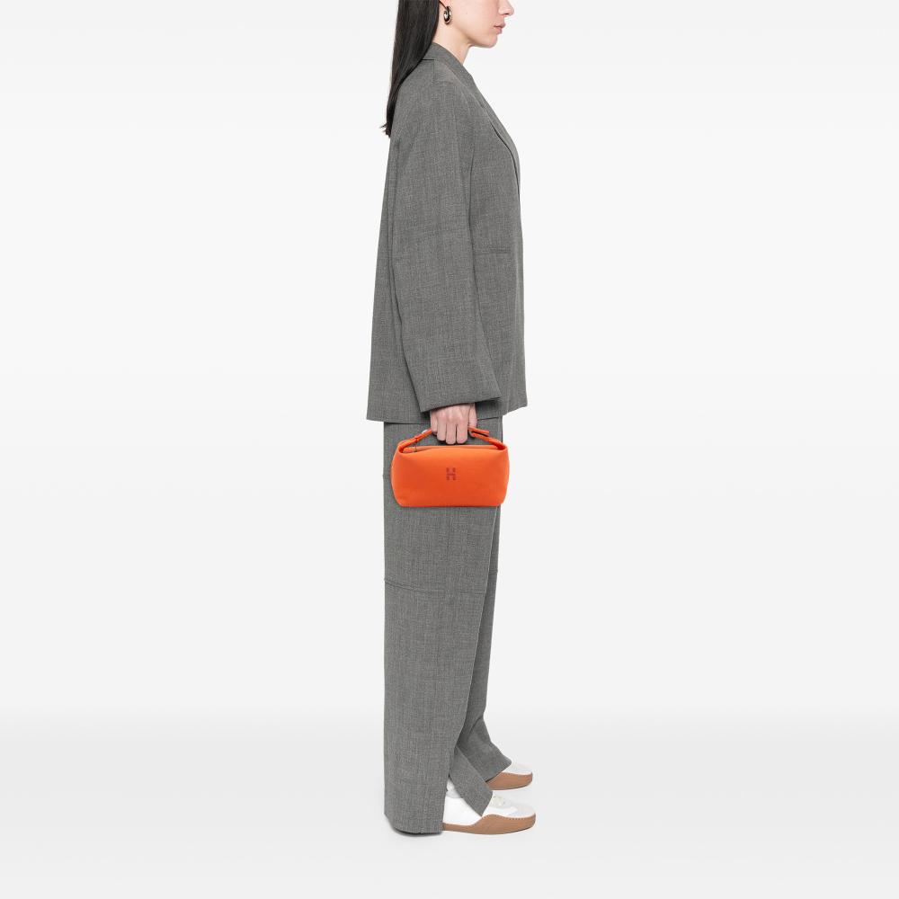 Hermès B Hermès Orange with Red Dark Red Canvas Fabric Large Toile Bride A Brac Case France