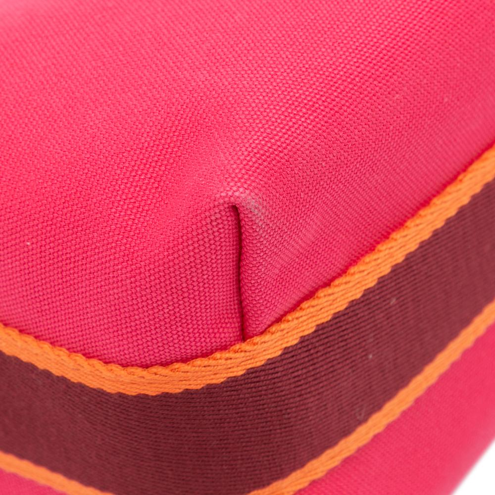 Hermès B Hermès Pink Dark Pink with Red Dark Red Canvas Fabric Small Toile Bride A Brac Case France