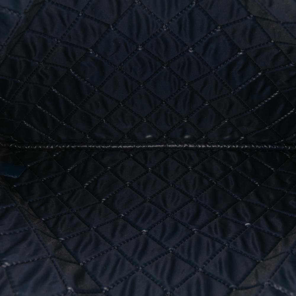 Chanel AB Chanel Blue Dark Blue Lambskin Leather Leather Large Quilted Lambskin O Case Clutch Italy