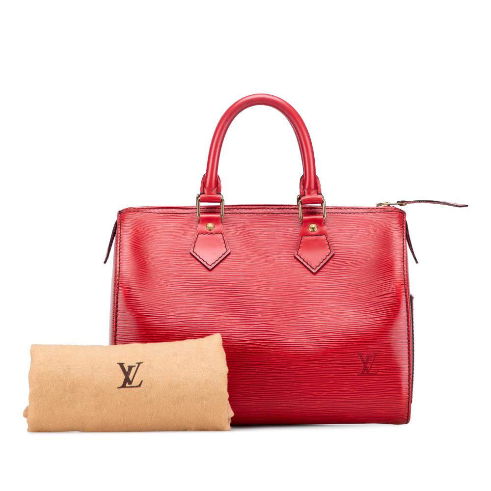 Louis Vuitton B Louis Vuitton Red Epi Leather Leather Epi Speedy 25 France