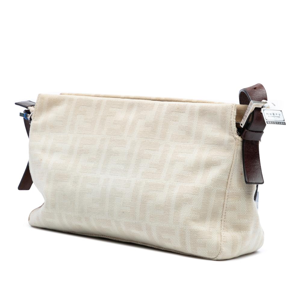 Fendi B Fendi Brown Beige Canvas Fabric Zucca Shoulder Bag Italy