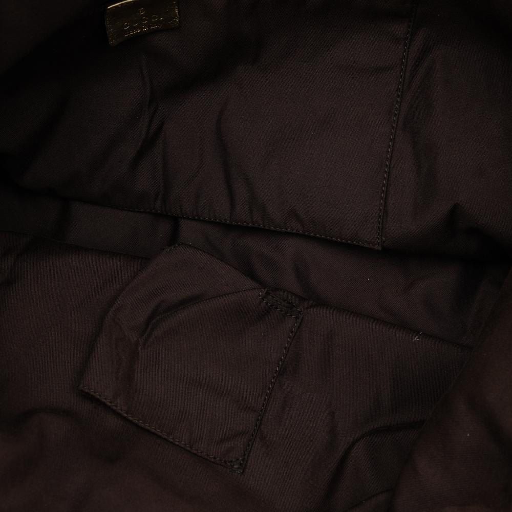 Gucci B Gucci Brown Beige with Gold Canvas Fabric GG Web Tote Italy