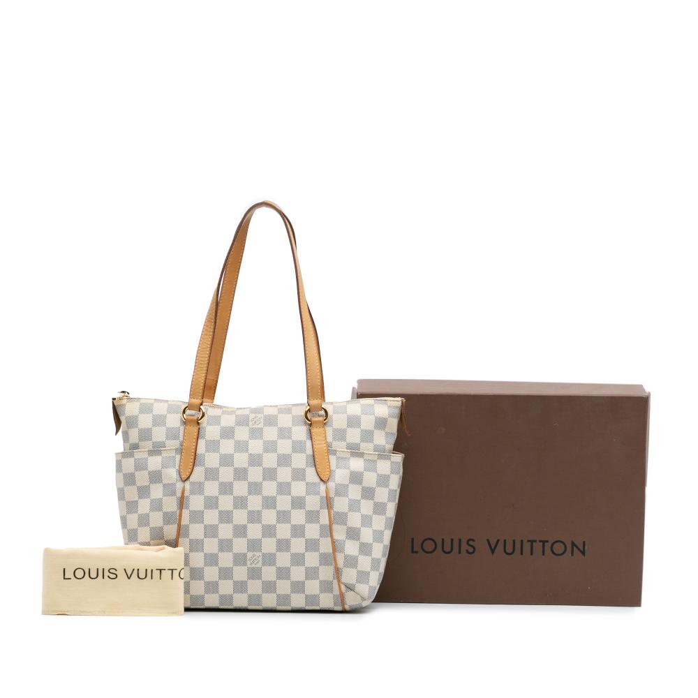 Louis Vuitton B Louis Vuitton White Damier Canvas Fabric Damier Azur Totally PM France