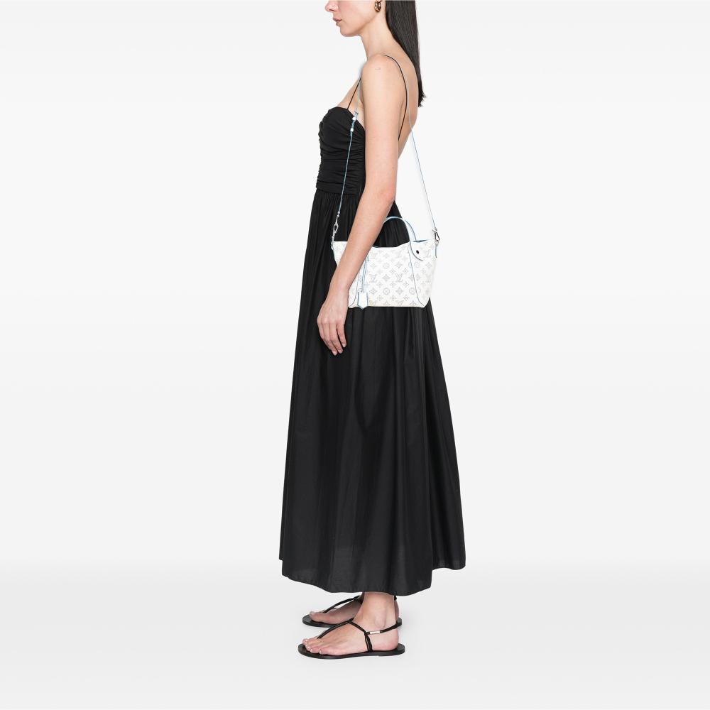 Louis Vuitton AB Louis Vuitton White Calf Leather Monogram Mahina Hina PM France