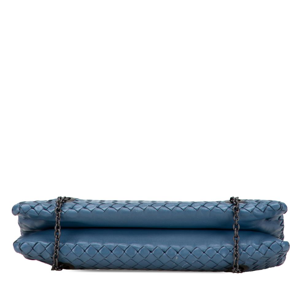 Bottega Veneta B Bottega Veneta Blue Nappa Leather Leather Nappa Intrecciato Duo Shoulder Bag Italy