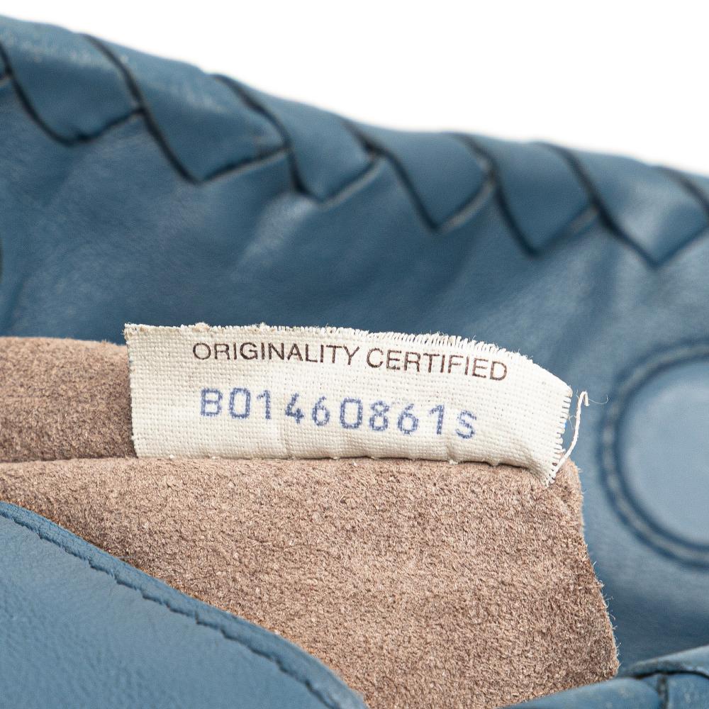 Bottega Veneta B Bottega Veneta Blue Nappa Leather Leather Nappa Intrecciato Duo Shoulder Bag Italy