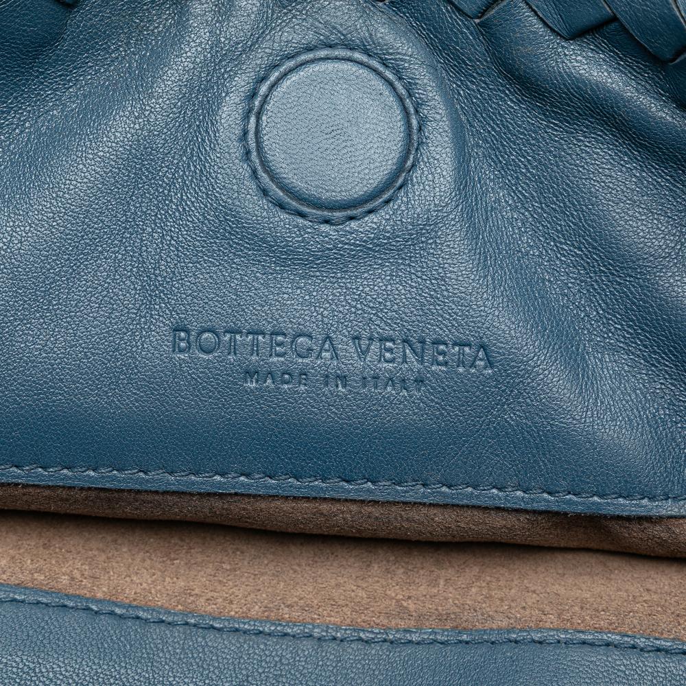 Bottega Veneta B Bottega Veneta Blue Nappa Leather Leather Nappa Intrecciato Duo Shoulder Bag Italy