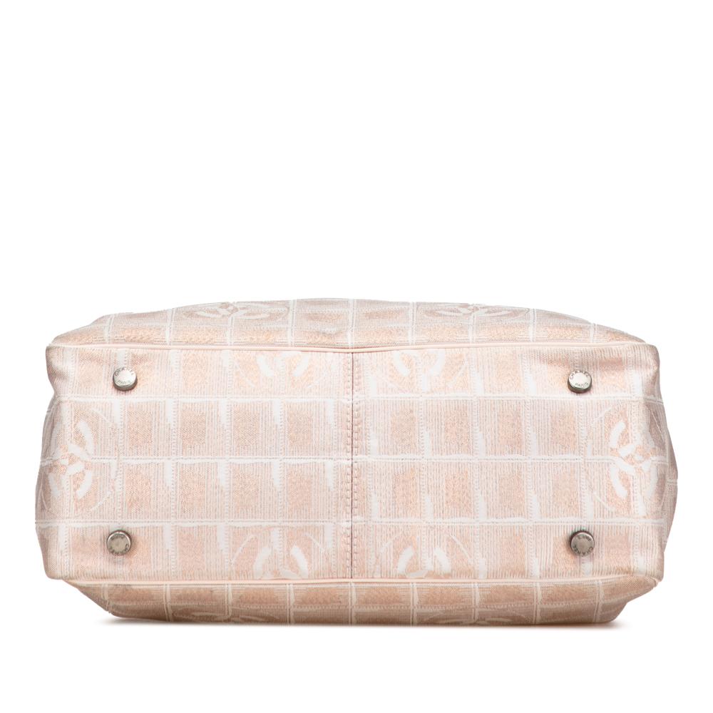 Chanel B Chanel Brown Beige Nylon Fabric New Travel Line Tote Italy