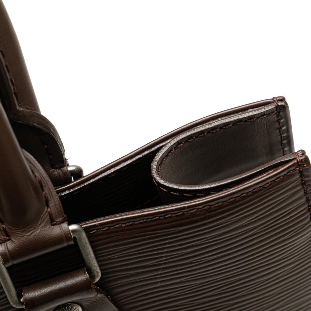 Louis Vuitton AB Louis Vuitton Brown Dark Brown Epi Leather Leather Epi Sac Plat PM France