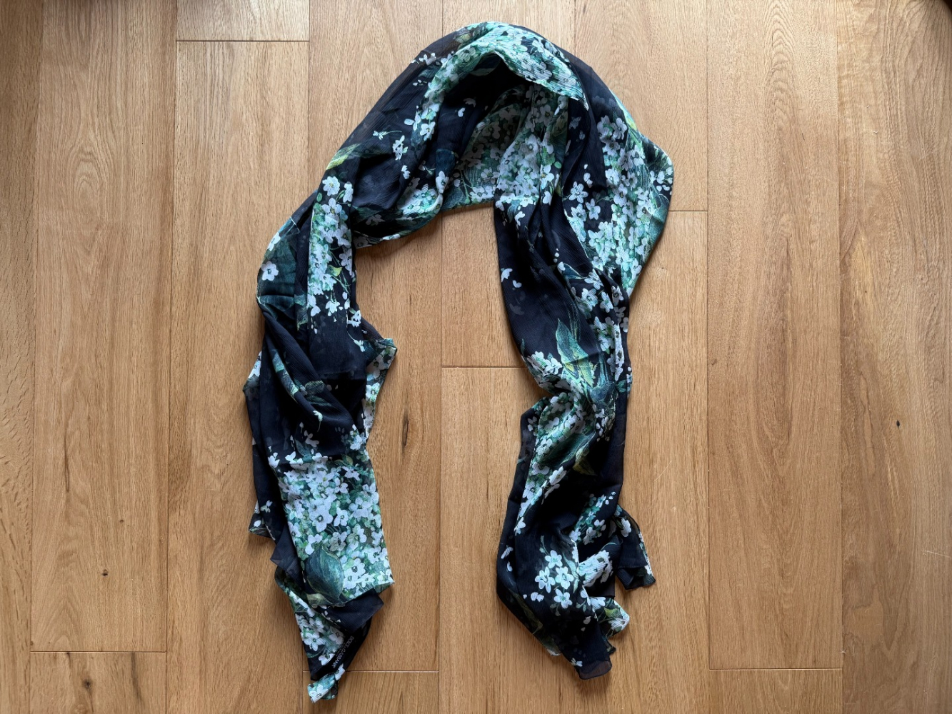 Dolce&Gabbana Robe froncée avec fleurs blanches