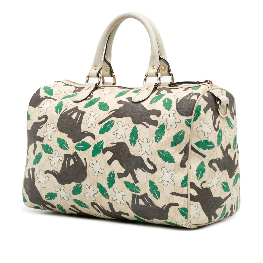 Gucci B Gucci Brown Beige Coated Canvas Fabric Limited Edition GG Supreme Joy Snowman In Africa Italy