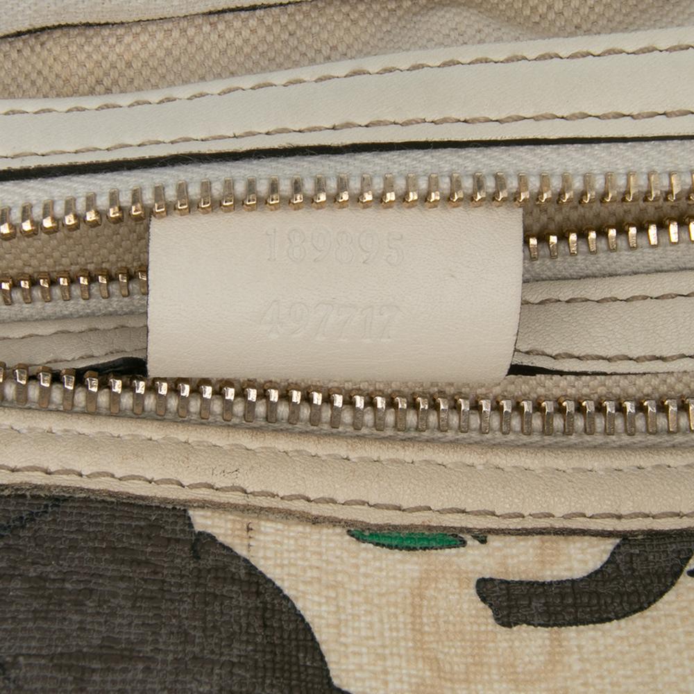 Gucci B Gucci Brown Beige Coated Canvas Fabric Limited Edition GG Supreme Joy Snowman In Africa Italy