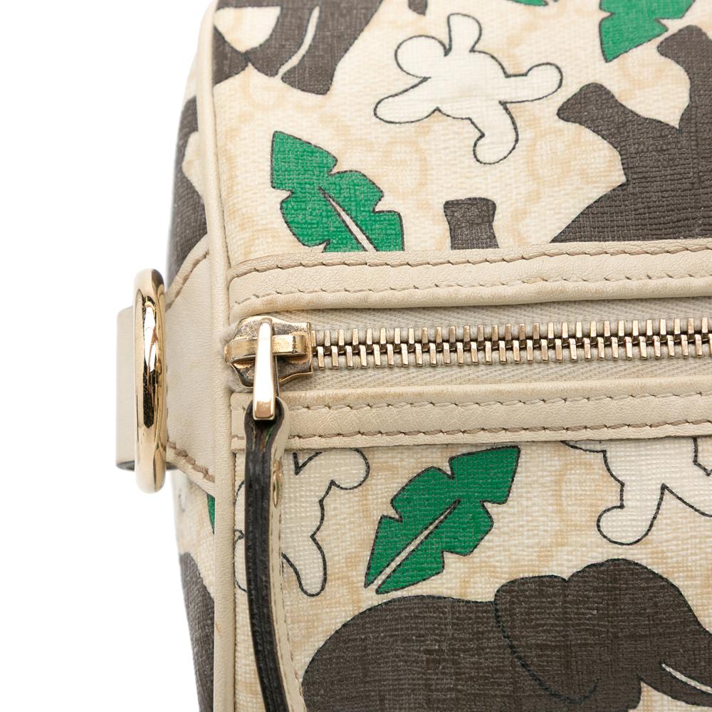 Gucci B Gucci Brown Beige Coated Canvas Fabric Limited Edition GG Supreme Joy Snowman In Africa Italy