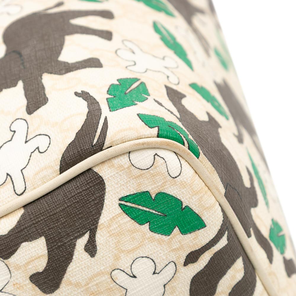 Gucci B Gucci Brown Beige Coated Canvas Fabric Limited Edition GG Supreme Joy Snowman In Africa Italy