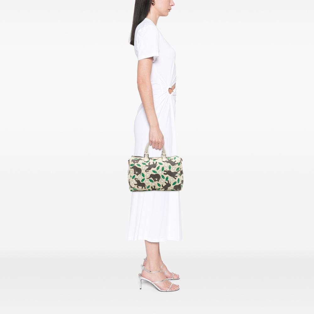 Gucci B Gucci Brown Beige Coated Canvas Fabric Limited Edition GG Supreme Joy Snowman In Africa Italy