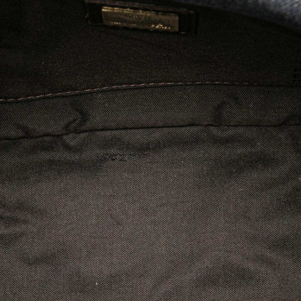 Fendi B Fendi Blue Denim Denim Fabric Zucca Trimmed Buckle Flap Bag Italy