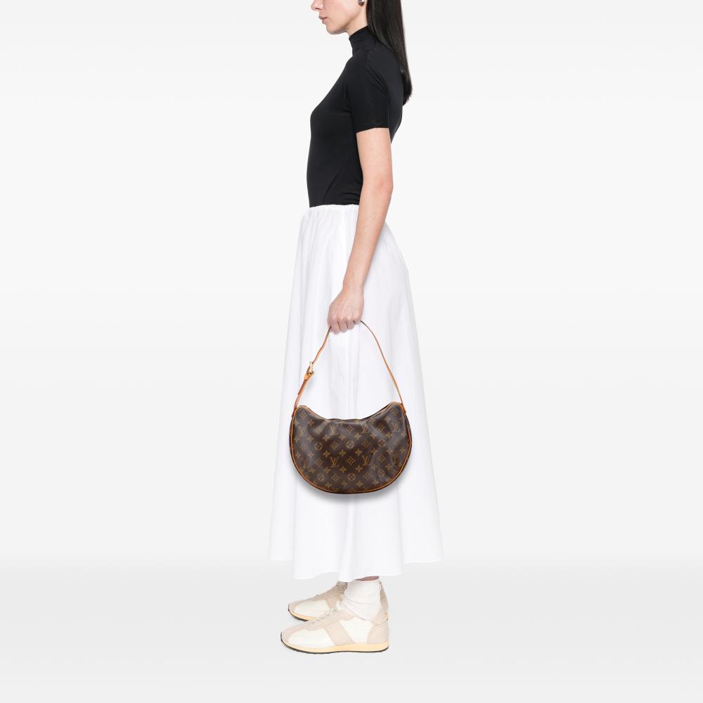 Louis Vuitton B Louis Vuitton Brown Monogram Canvas Canvas Monogram Croissant MM France