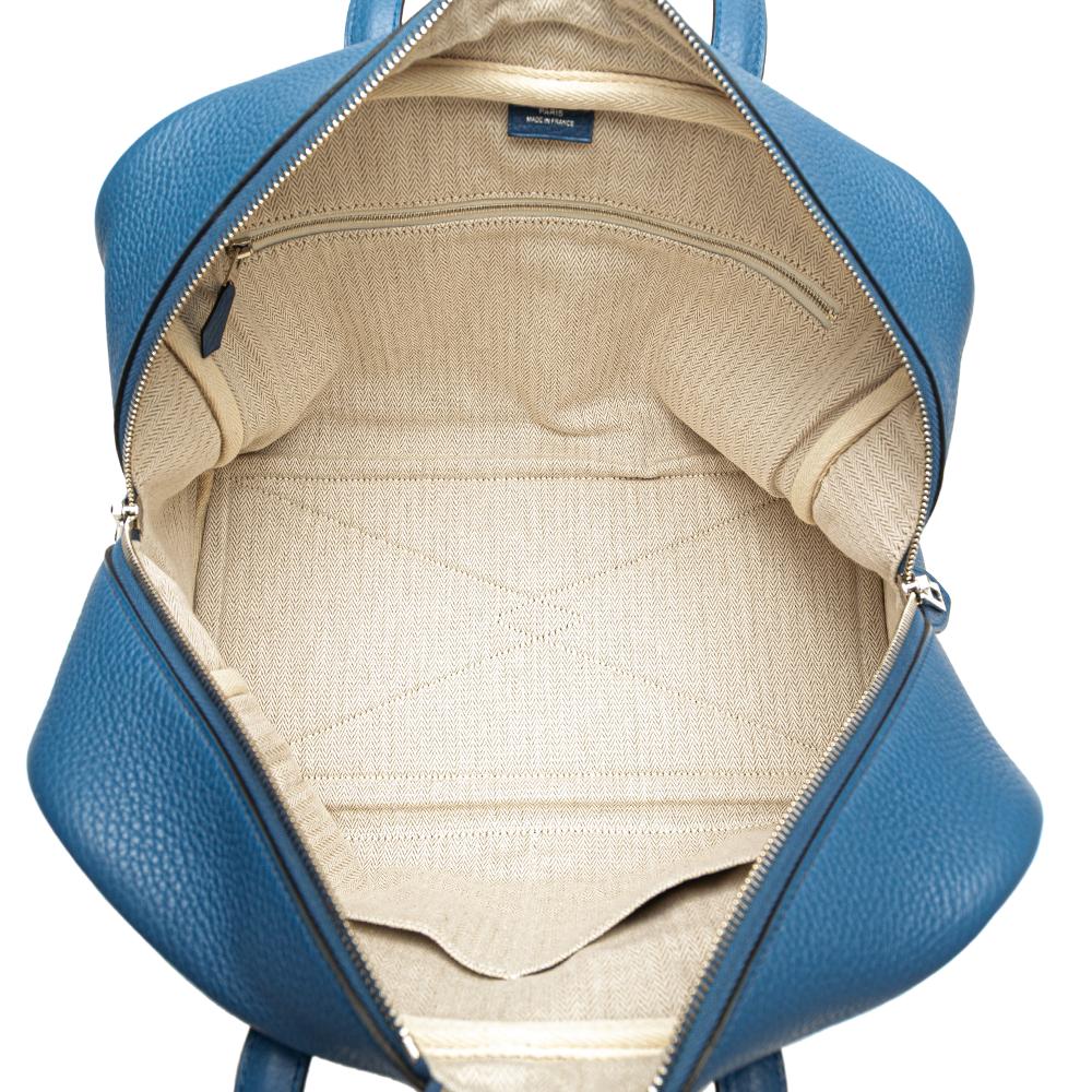 Hermès AB Hermès Blue Calf Leather Clemence Victoria II 35 France