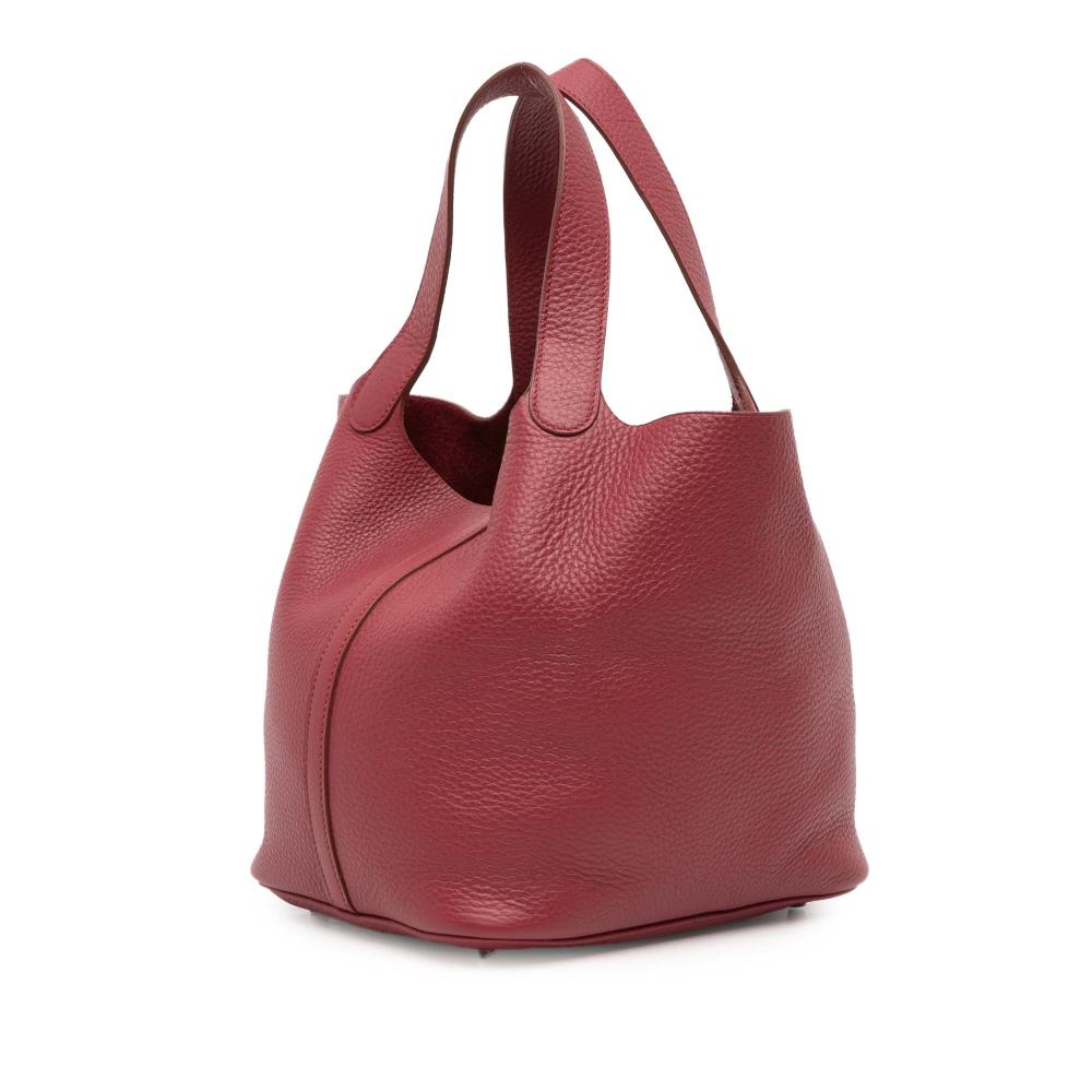 Hermès AB Hermès Red Burgundy Calf Leather Clemence Picotin Lock 22 France