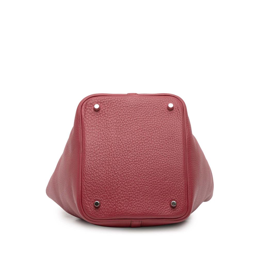 Hermès AB Hermès Red Burgundy Calf Leather Clemence Picotin Lock 22 France
