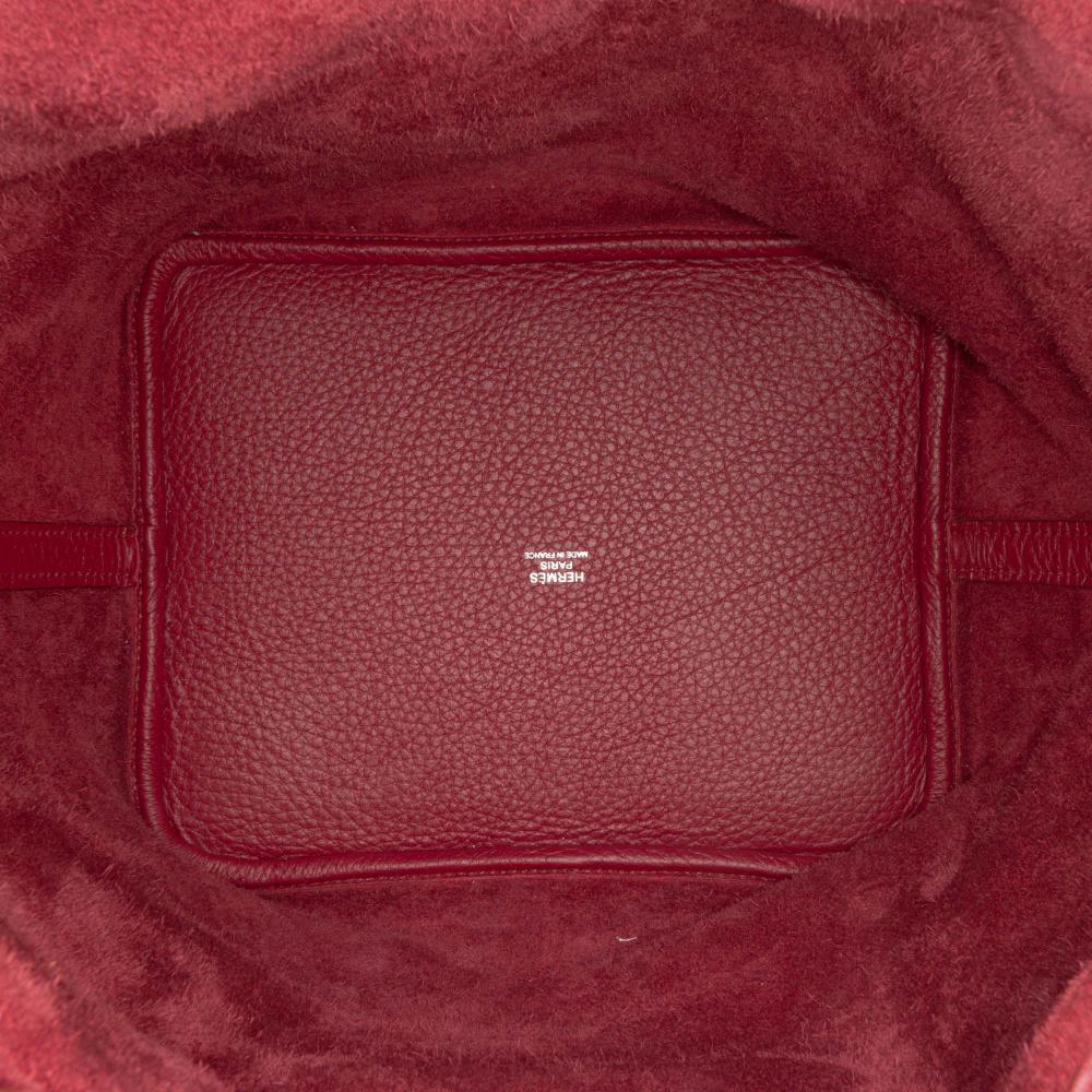 Hermès AB Hermès Red Burgundy Calf Leather Clemence Picotin Lock 22 France