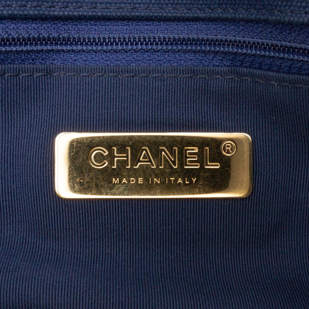 Chanel B Chanel Blue Canvas Fabric Medium and Cotton 19 Flap Italy