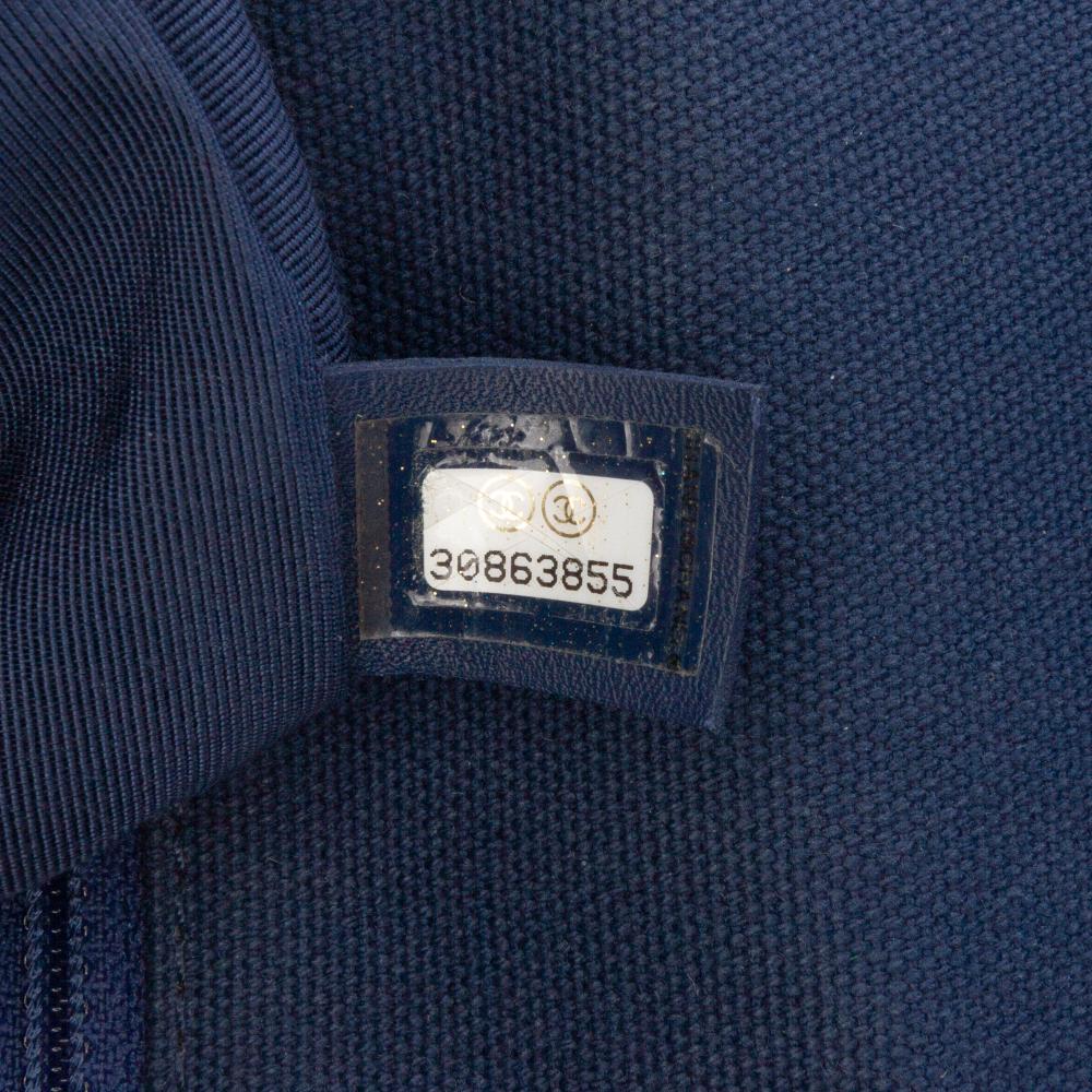Chanel B Chanel Blue Canvas Fabric Medium and Cotton 19 Flap Italy